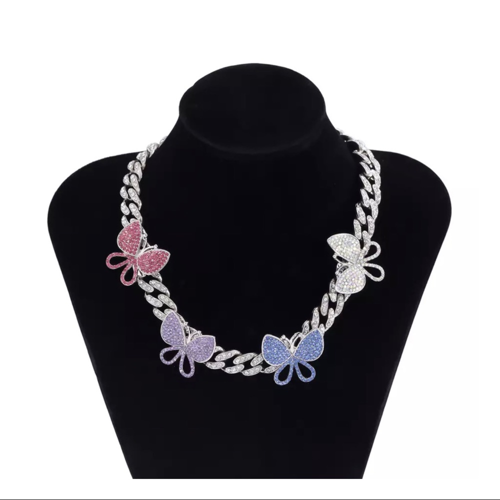 Sale! 1/2 off Miami Cuban Link Butterfly Necklace